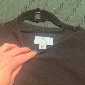 CeCe Crewneck Sweater with sheer sleeves